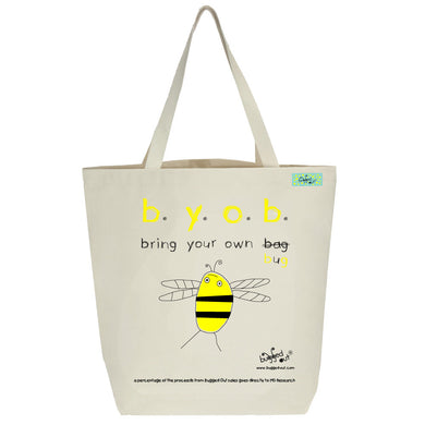Bugged Out bumblebee tote bag