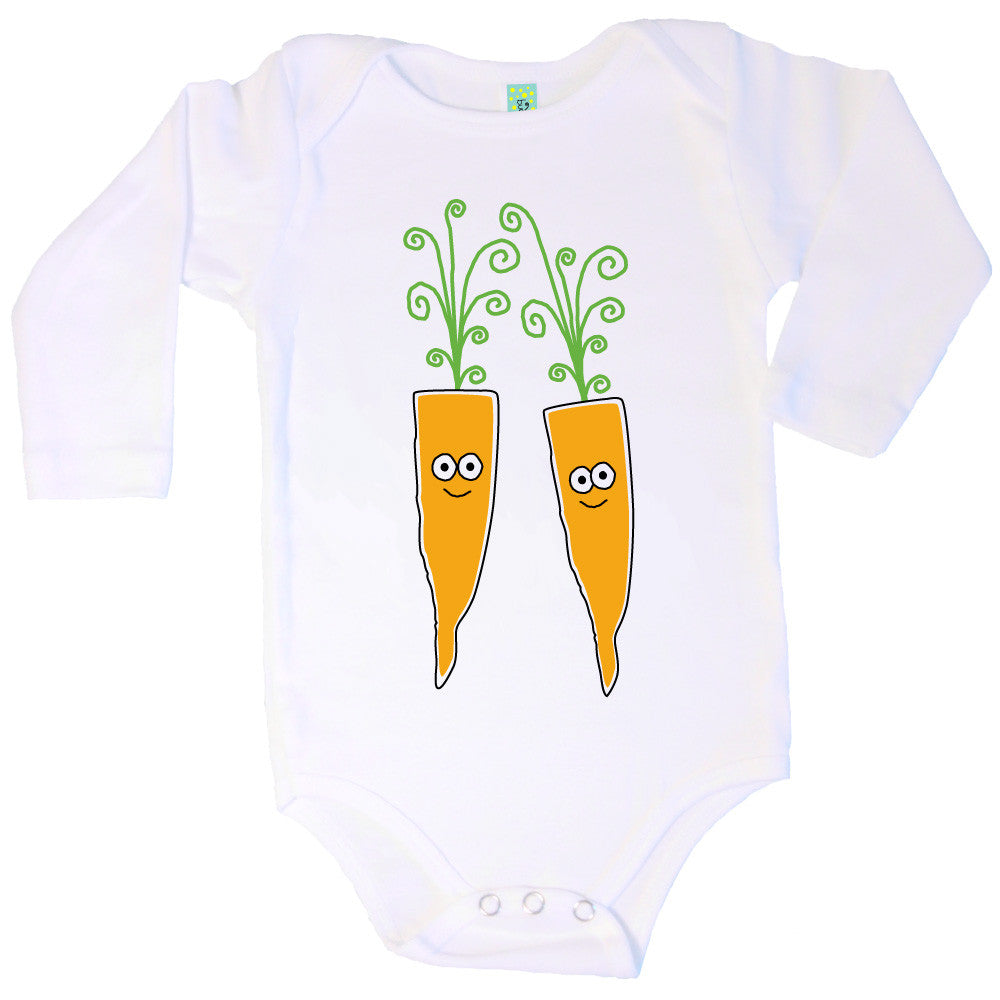 Bugged Out carrot long sleeve baby body