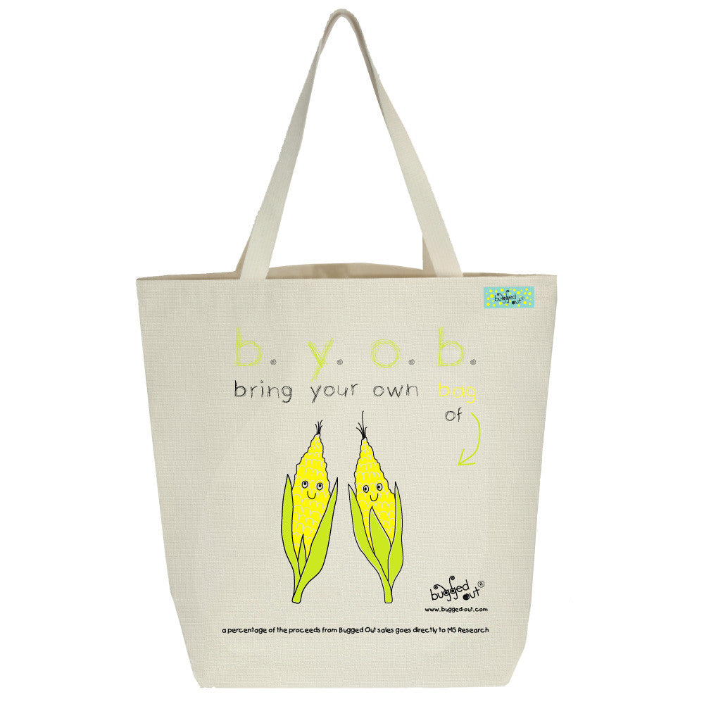 Bugged Out corn tote bag