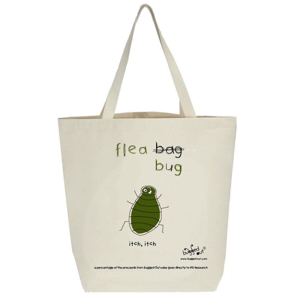 Bugged Out flea tote bag