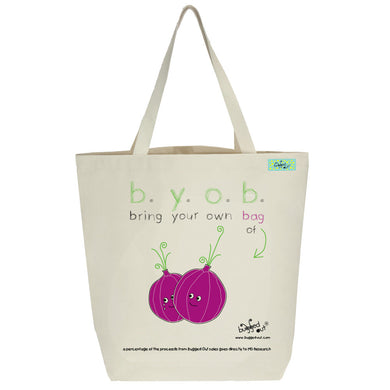 Bugged Out onion tote bag