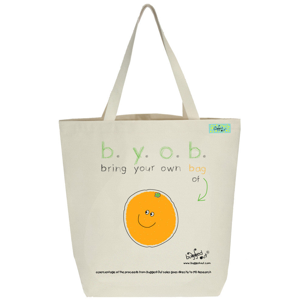 Bugged Out orange tote bag