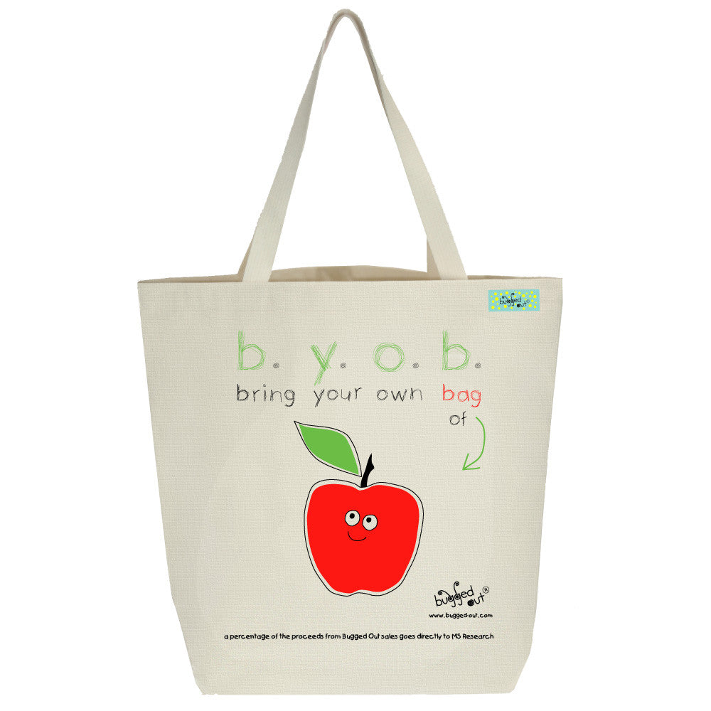 Bugged Out apple tote bag