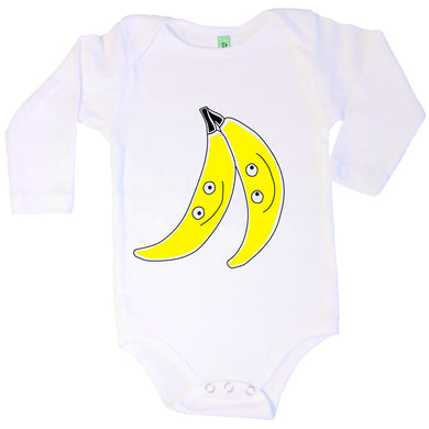 Bugged Out banana long sleeve baby onesie