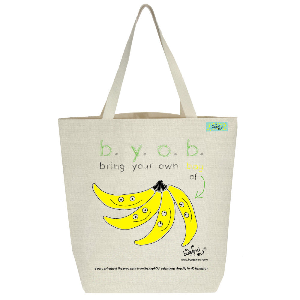 Bugged Out banana tote bag