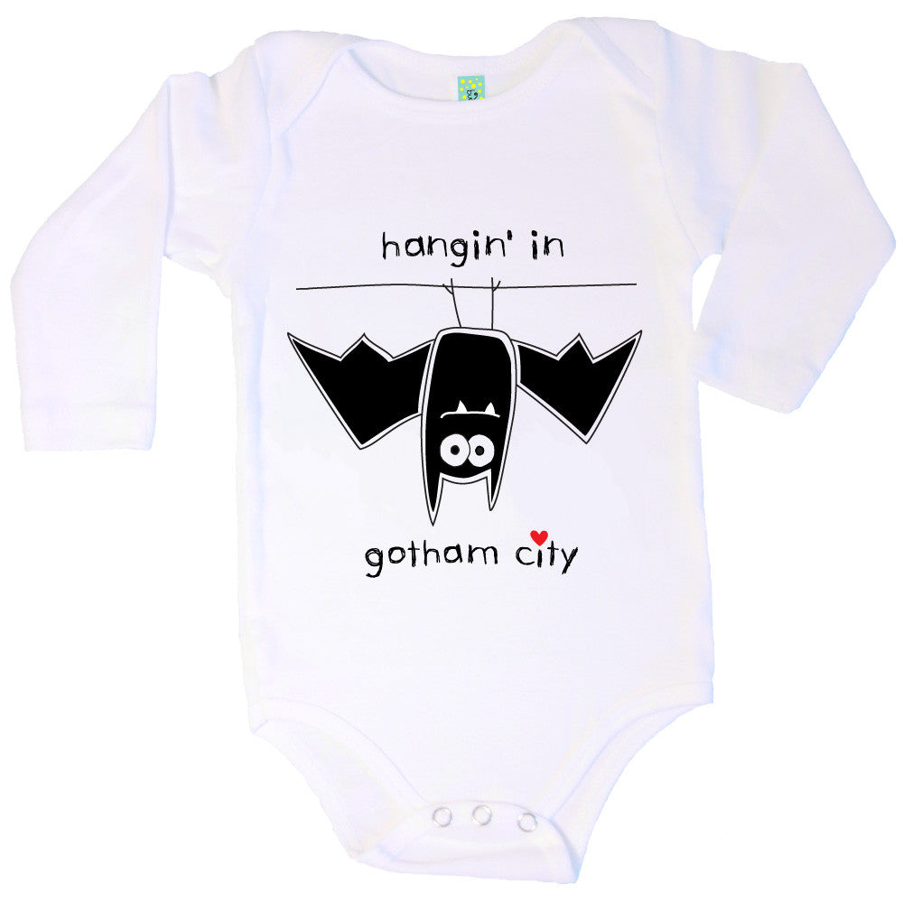 Bugged Out bat long sleeve baby onesie