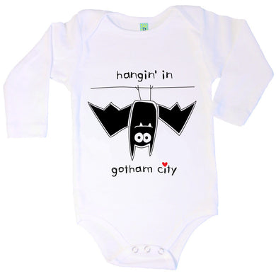 Bugged Out bat long sleeve baby body