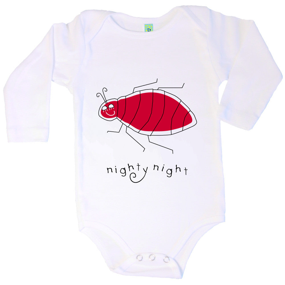 Bugged Out bedbug long sleeve baby onesie