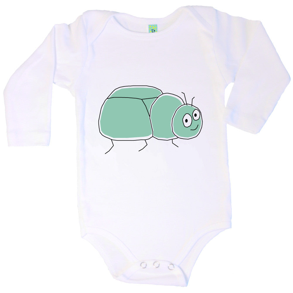 Bugged Out beetle long sleeve baby onesie