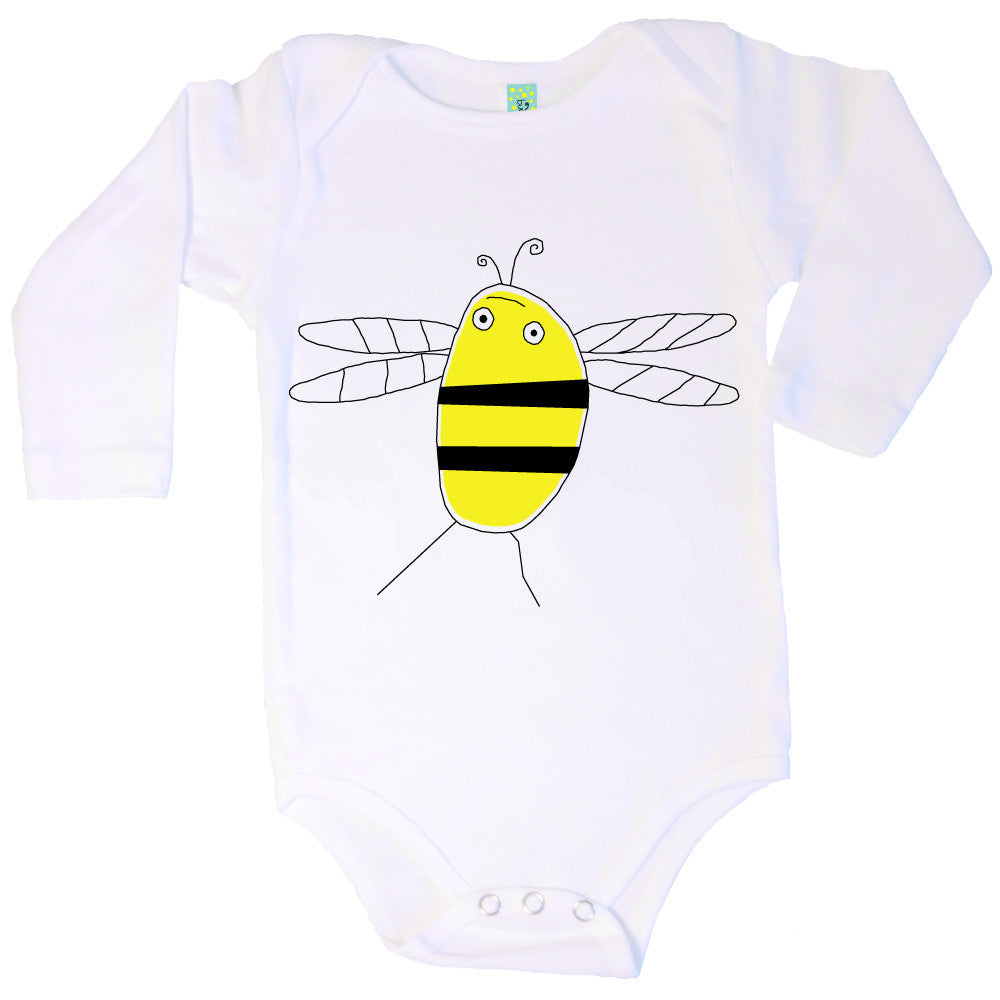 Bugged Out bumblebee long sleeve baby onesie