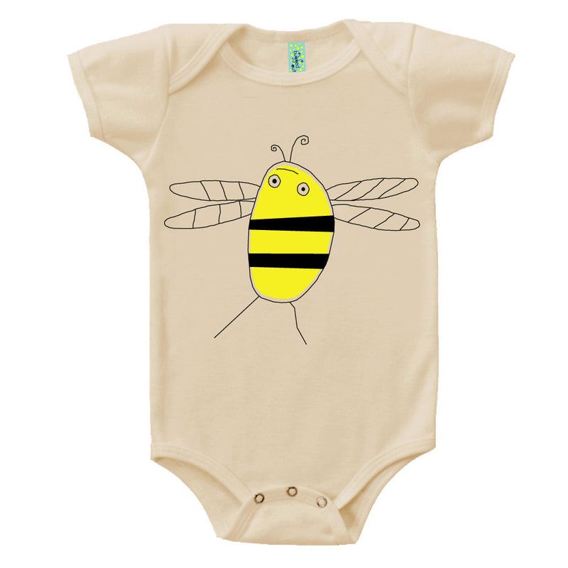 Bugged Out bumblebee organic cotton short sleeve baby onesie