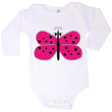 Bugged Out butterfly long sleeve baby onesie