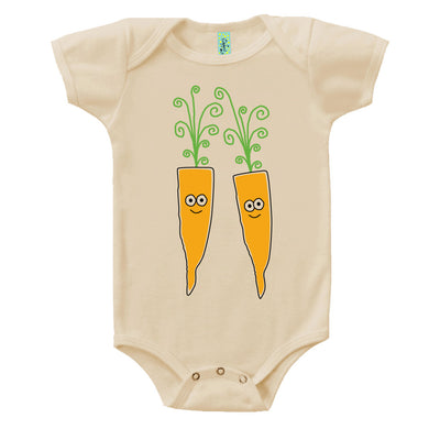 Bugged Out carrot short sleeve baby onesie