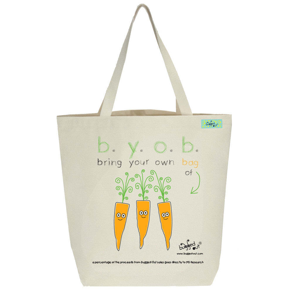 Bugged Out carrot tote bag