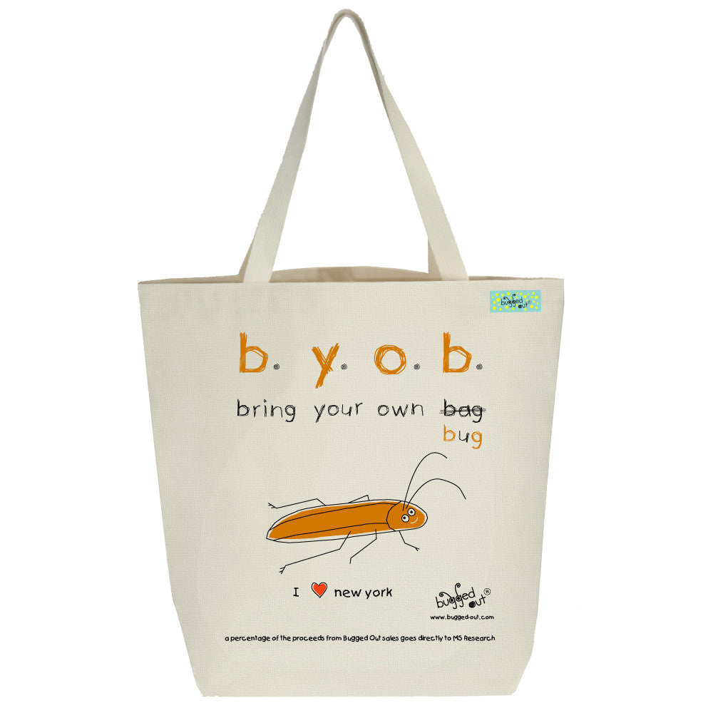 Bugged Out cockroach tote bag