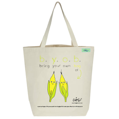 Bugged Out corn tote bag