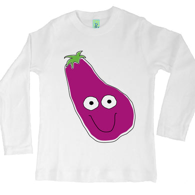 Bugged Out eggplant long sleeve kids t-shirt