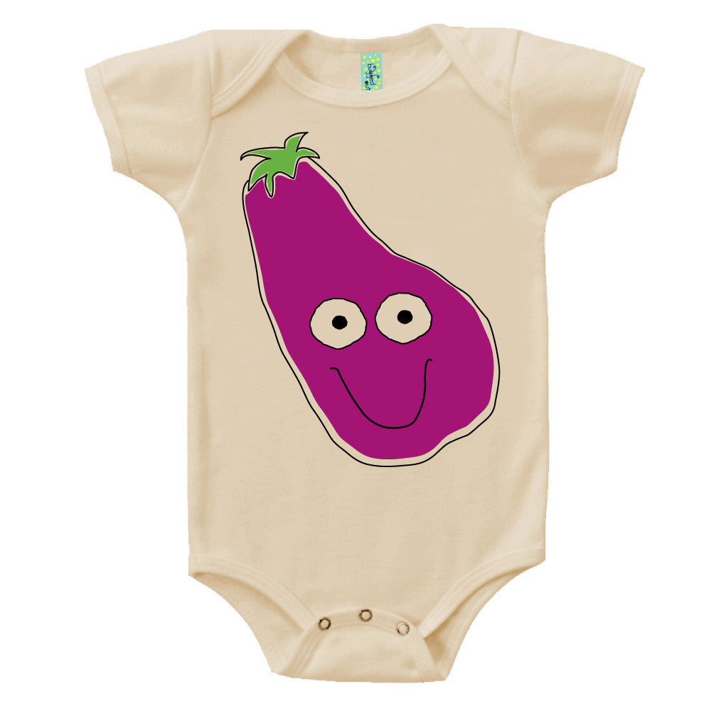 Bugged Out eggplant short sleeve baby onesie