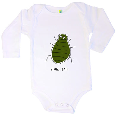 Bugged Out flea long sleeve baby onesie