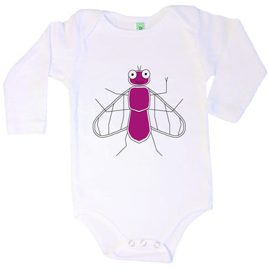 Bugged Out fly long sleeve baby body
