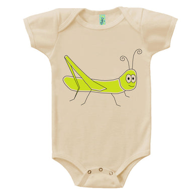 Bugged Out grasshopper short sleeve baby body