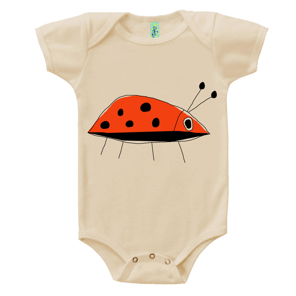 Bugged Out ladybug short sleeve baby onesie