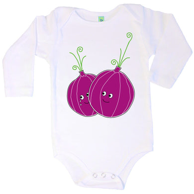 Bugged Out onion long sleeve baby body