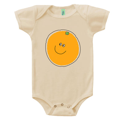 Bugged Out orange short sleeve baby onesie