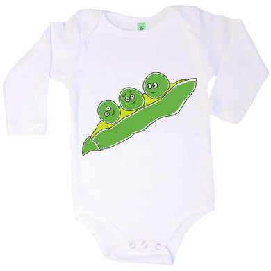 Bugged Out pea long sleeve baby body
