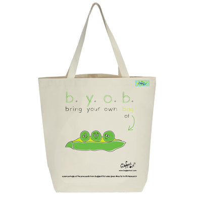 Bugged Out pea tote bag