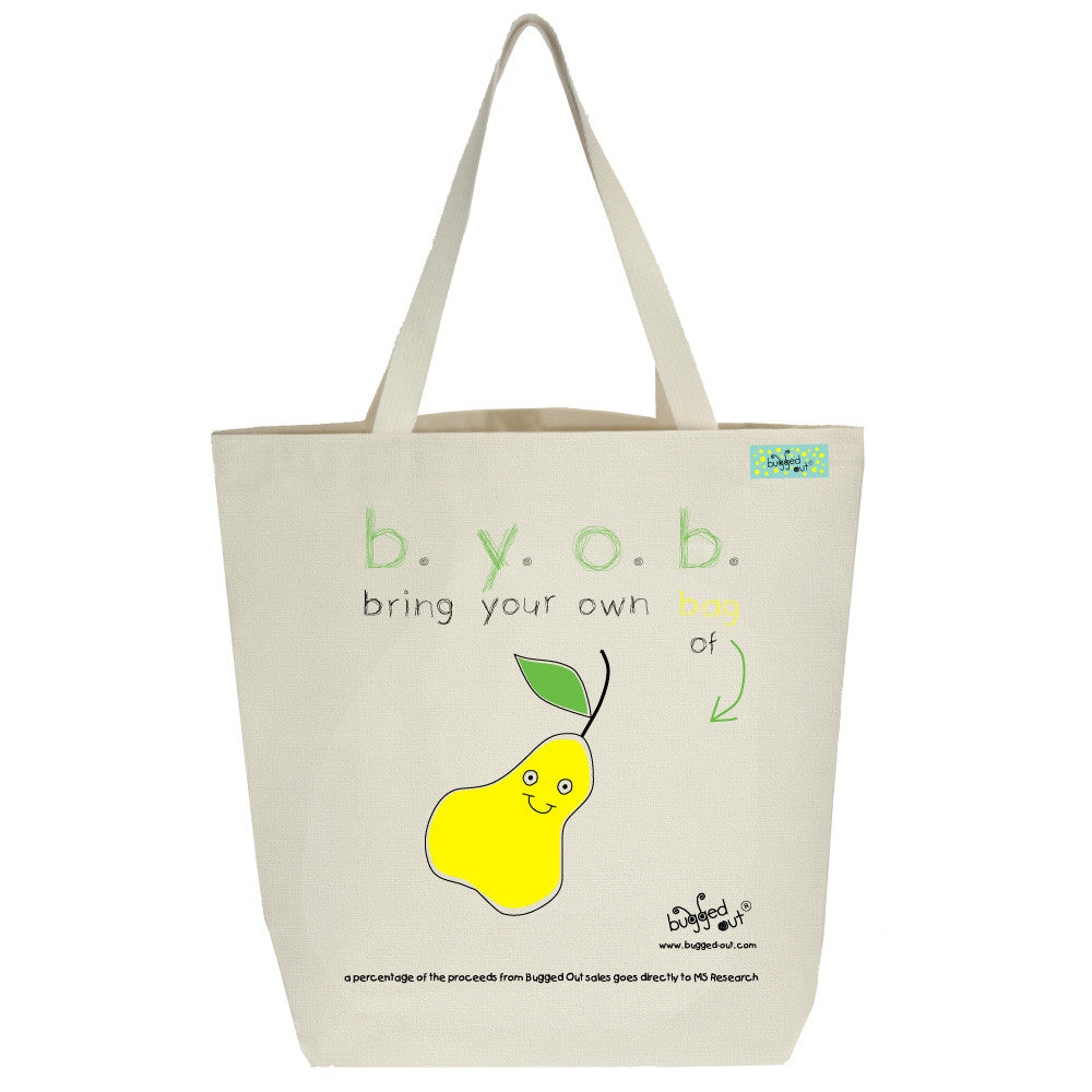 Bugged Out pear tote bag