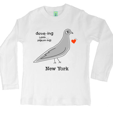 Bugged Out pigeon long sleeve kids t-shirt