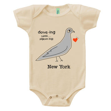 Bugged Out pigeon short sleeve baby onesie