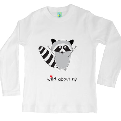 Bugged Out raccoon organic cotton long sleeve kids t-shirt