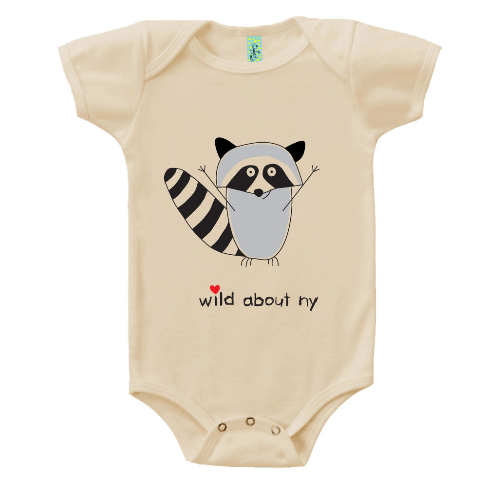 Bugged Out raccoon short sleeve baby onesie