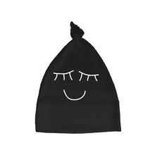 Bugged Out sleepy eyes cotton baby hat - black