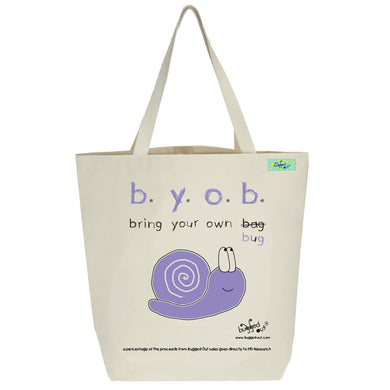 Bugged Out snail tote bag