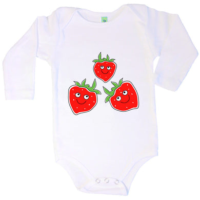 Bugged Out strawberry long sleeve baby body
