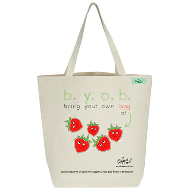 Bugged Out strawberry tote bag