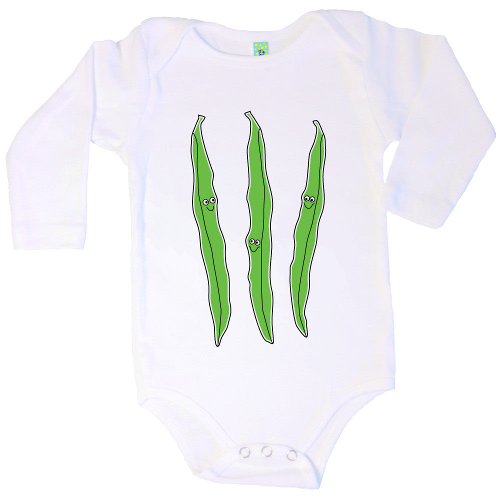 Bugged Out stringbean long sleeve baby onesie