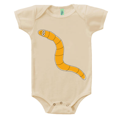 Bugged Out worm short sleeve baby onesie