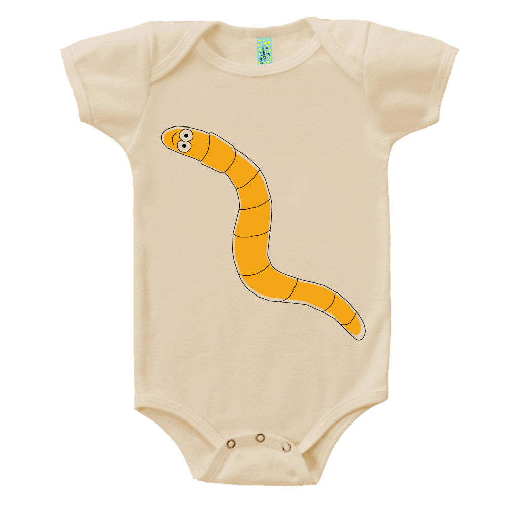 Bugged Out worm short sleeve baby body
