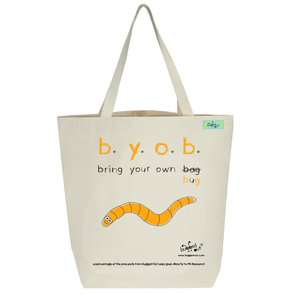 Bugged Out worm tote bag