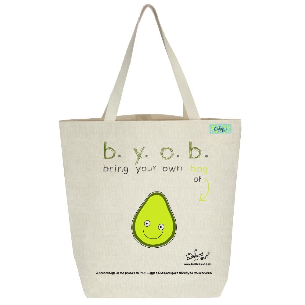 Bugged Out avocado tote bag